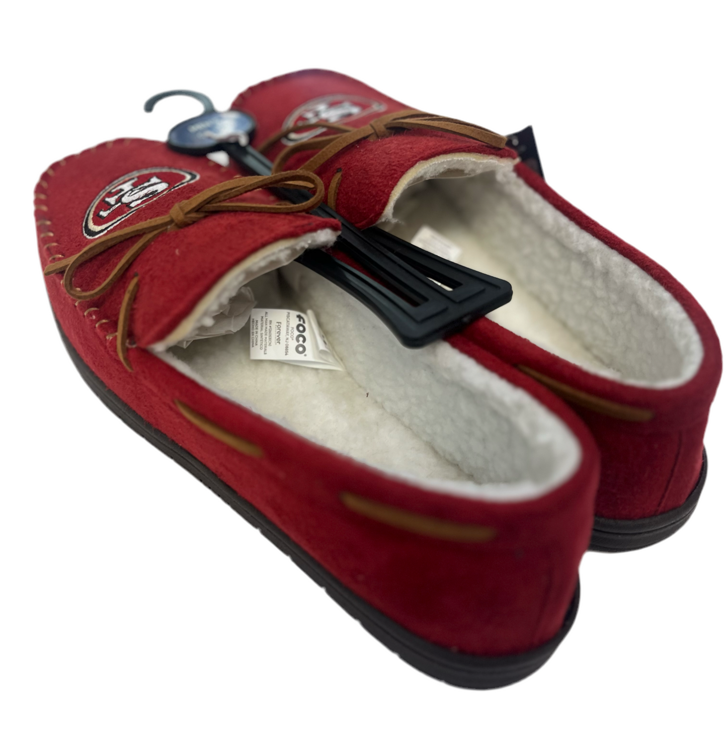 San Francisco 49ers Red Suede Moccasin Slippers